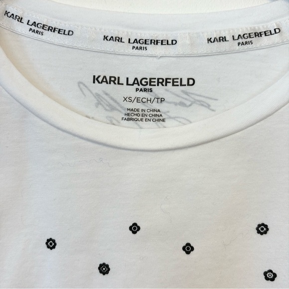 Karl Lagerfeld flower sunglasses tee , sz XS - Picture 6 of 9